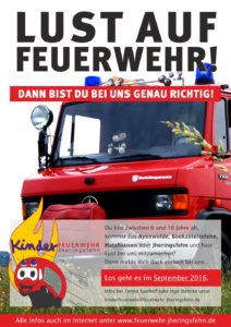 Plakat Kinderfeuerwehr Jheringsfehn 22.07.16